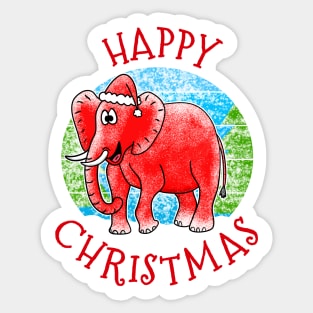 Christmas Elephant Wildlife Xmas 2022 Sticker